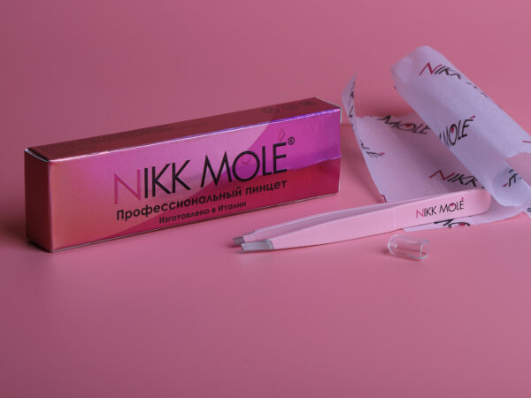 Пинцет Nikk Mole Классический (Розовый)